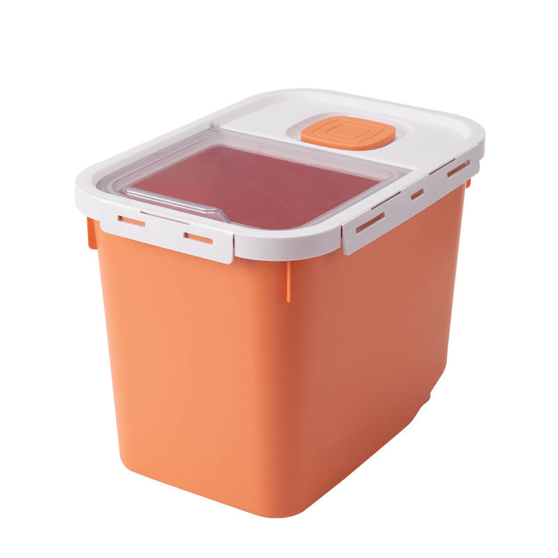 JMT-602442 Moisture-Proof Sealed Pet Food Storage Barrel - 12L Capacity, Available in Green, Orange, and White
