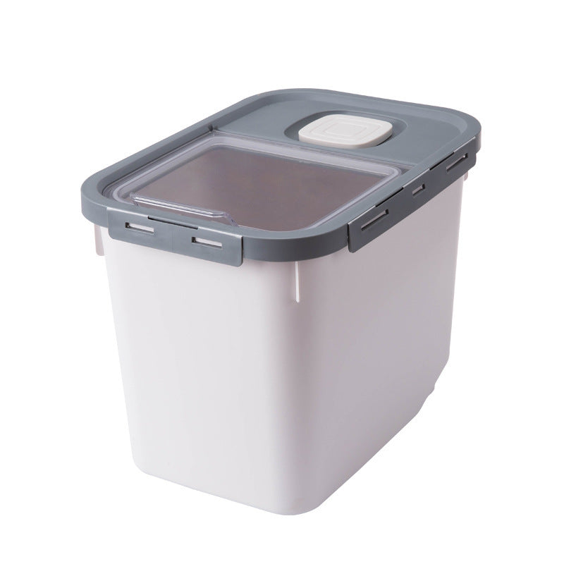 JMT-602442 Moisture-Proof Sealed Pet Food Storage Barrel - 12L Capacity, Available in Green, Orange, and White