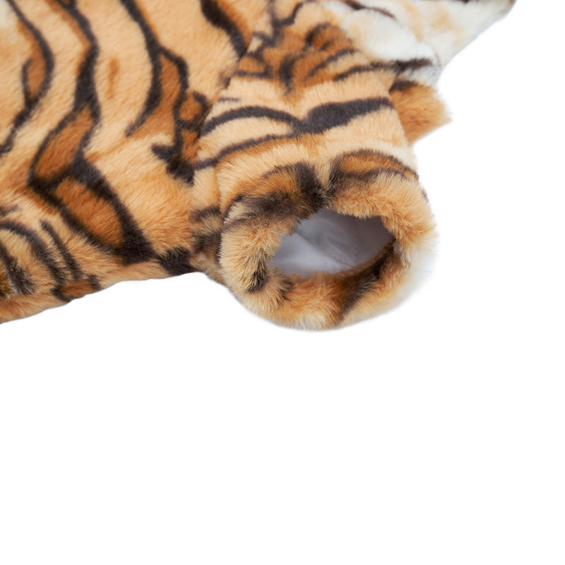 JMT-603210 Stylish Brown Tiger Grain Pet Coat for New Year's Celebrations - Universal Fit, Made of Durable Polyester