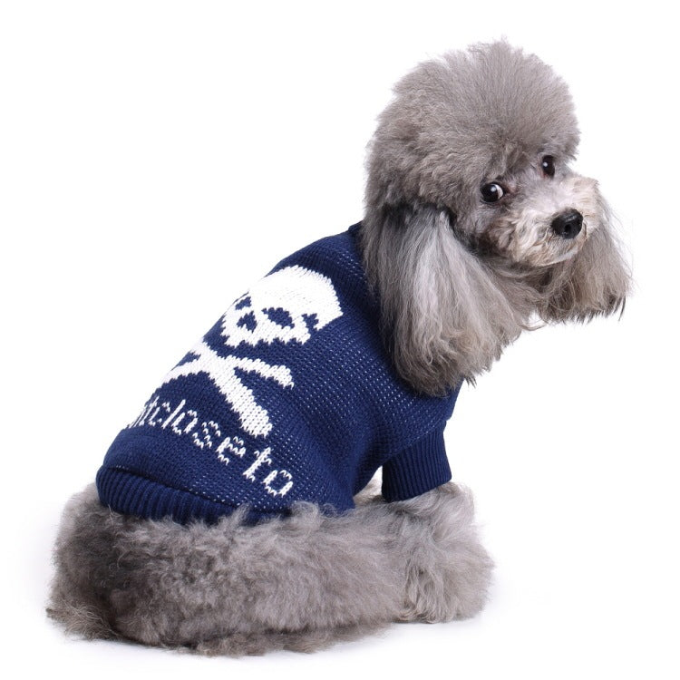 JMT-603338 Warm Soft Pet Sweater with Maple Leaf Design for Small and Medium Dogs - Autumn and Winter Wear