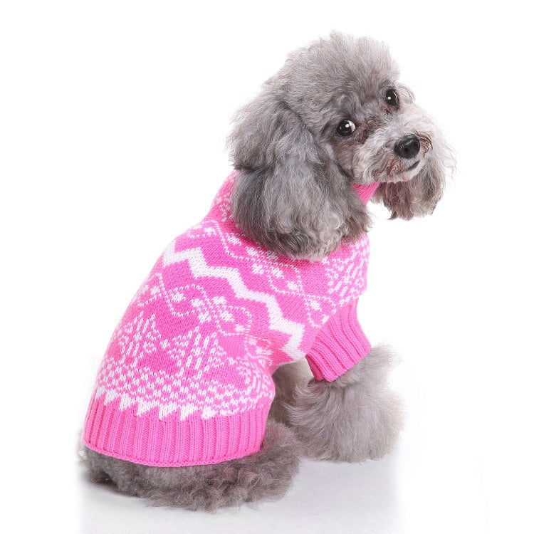 JMT-603338 Warm Soft Pet Sweater with Maple Leaf Design for Small and Medium Dogs - Autumn and Winter Wear