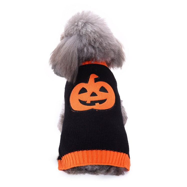 JMT-603338 Warm Soft Pet Sweater with Maple Leaf Design for Small and Medium Dogs - Autumn and Winter Wear