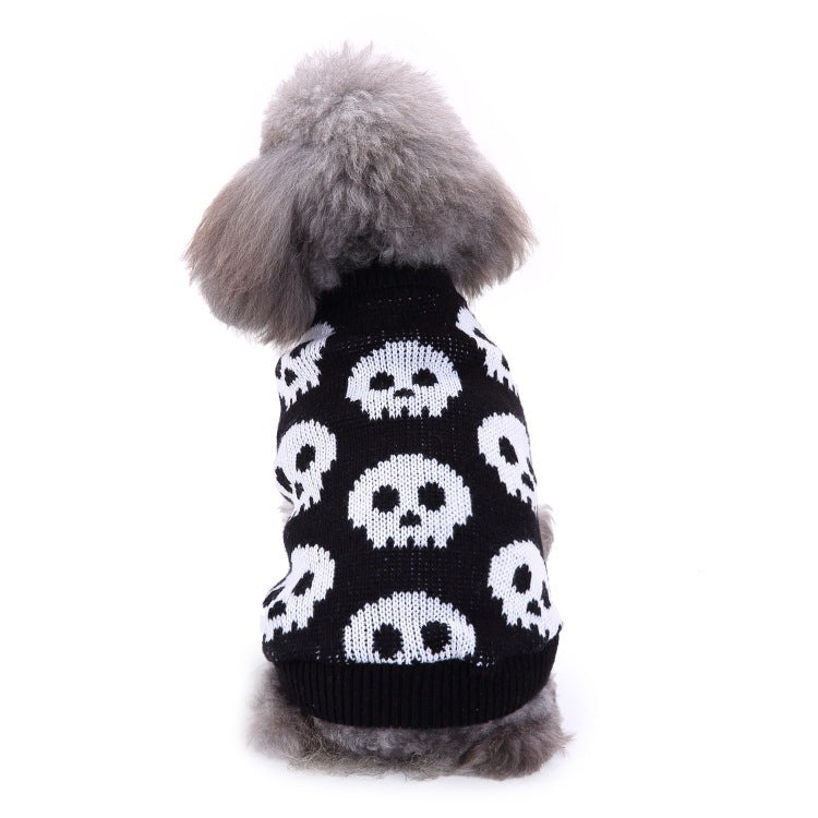 JMT-603338 Warm Soft Pet Sweater with Maple Leaf Design for Small and Medium Dogs - Autumn and Winter Wear