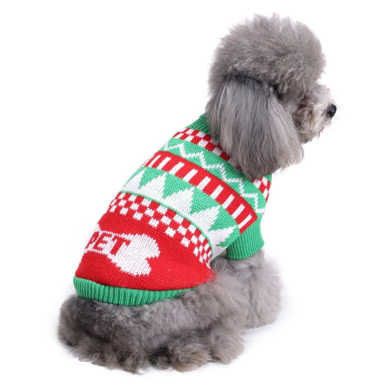 JMT-603338 Warm Soft Pet Sweater with Maple Leaf Design for Small and Medium Dogs - Autumn and Winter Wear
