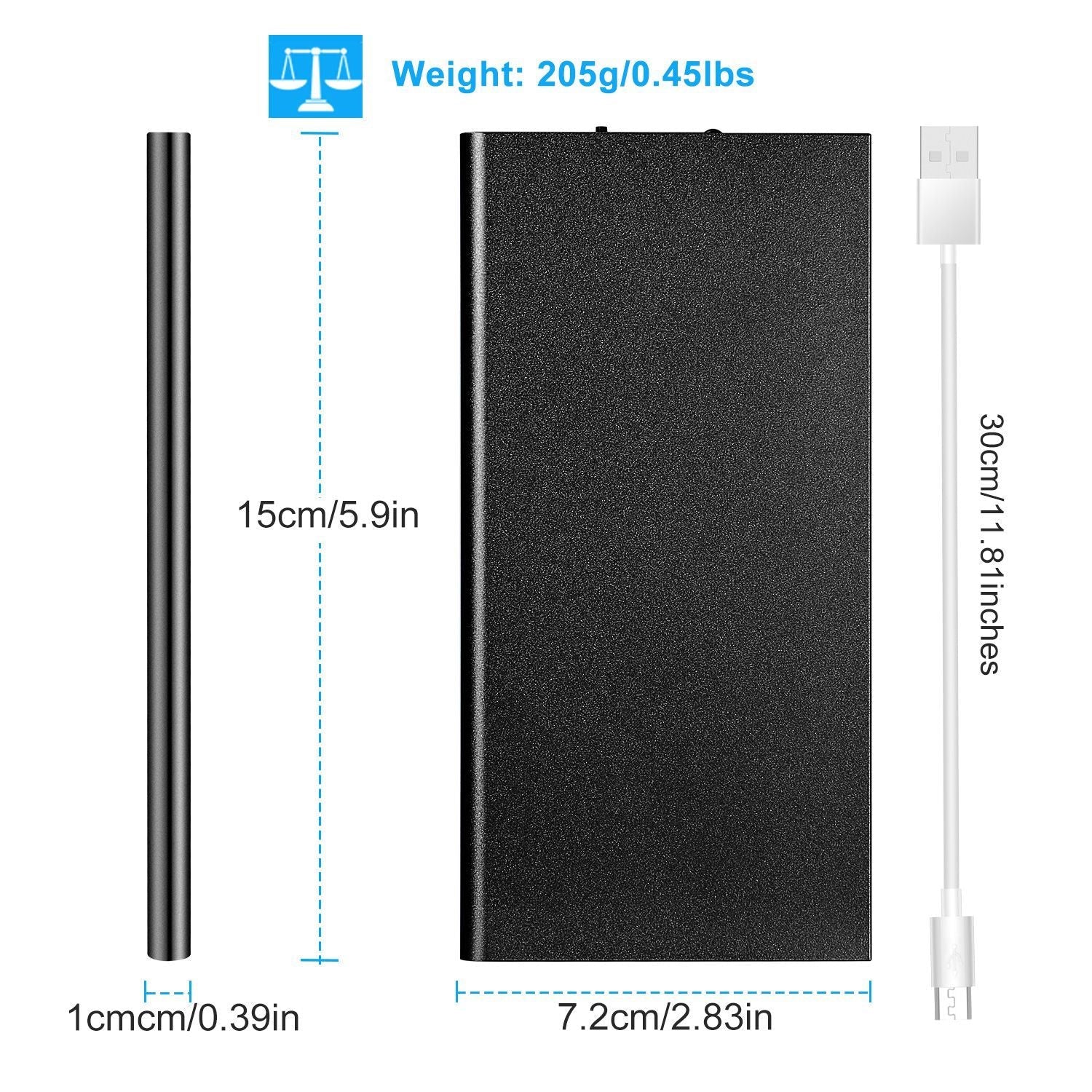 JMT-603594 20000mAh Ultra-Thin Power Bank with Dual USB Ports and Emergency Flashlight
