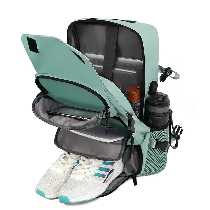 JMT-603594 Waterproof 17 Inch Laptop Backpack with Shoe Compartment and USB Charging Port