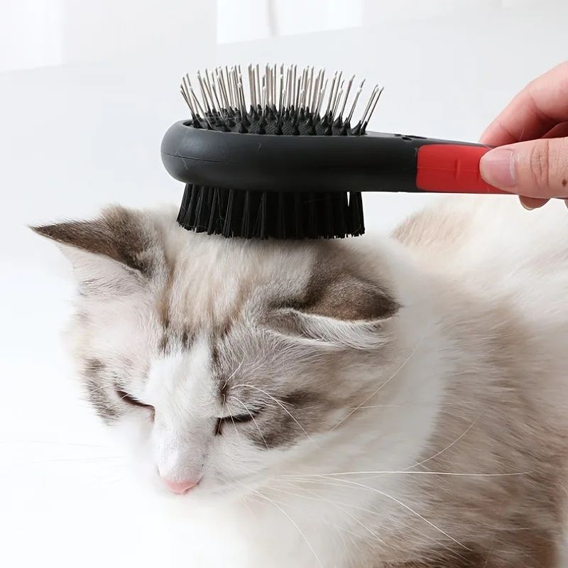 JMT-603658 2-in-1 Double-Sided Pet Grooming Comb for Dogs and Cats - Effective Shedding & Dirt Removal Tool