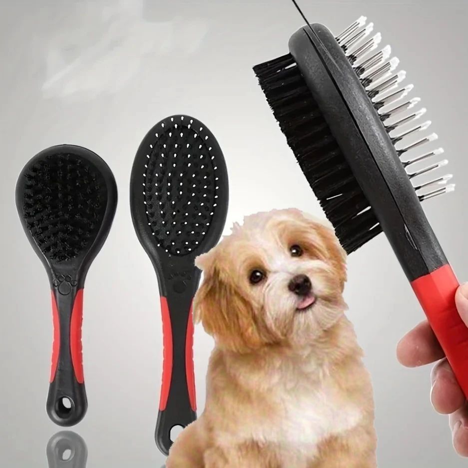 JMT-603658 2-in-1 Double-Sided Pet Grooming Comb for Dogs and Cats - Effective Shedding & Dirt Removal Tool