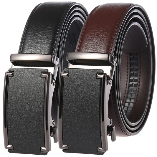 JMT-604170 Men's Casual Leather Belt with Multi-style Two-layer Buckle - Model LY36-000010-1