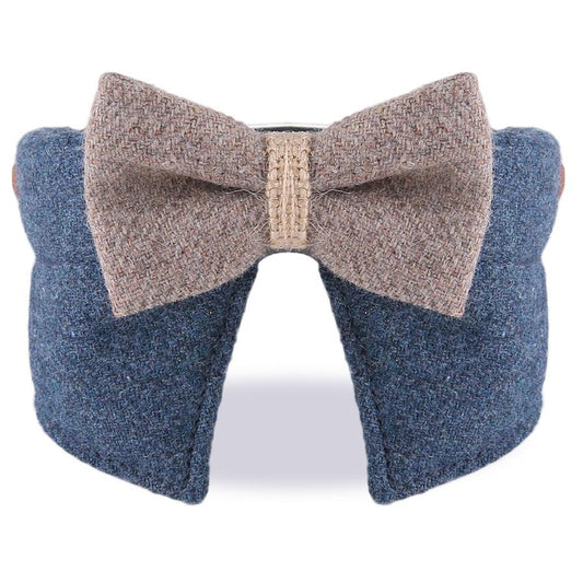 JMT-604234 Comfortable Thickening Pet Collar with Big Bow Tie for Cats and Small to Medium Dogs - Available in Green, Blue, and Coffee Colors