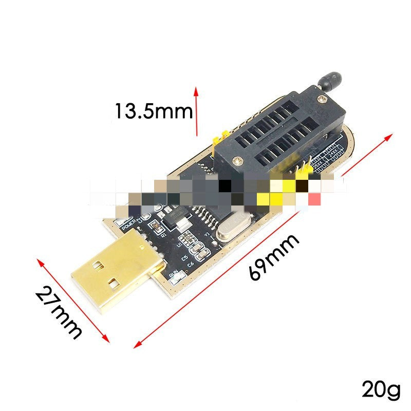 JMT-604746 Gold CH341A USB Programmer for Motherboard Routing with LCD Display and Accessories