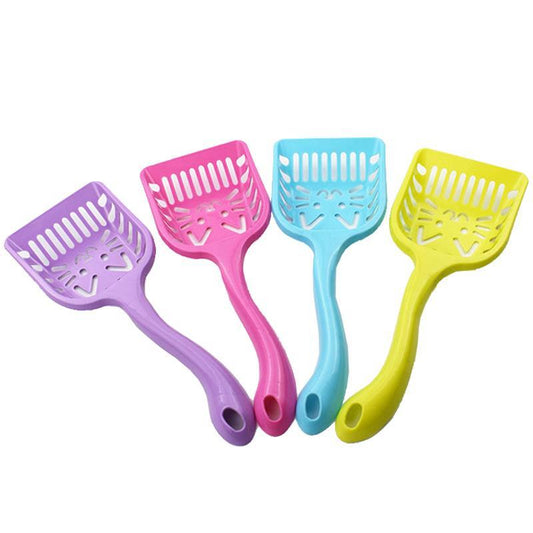 JMT-604810 Cat Face Shaped Cat Litter Scoop in Assorted Colors - Durable Plastic Design for Easy Cleaning