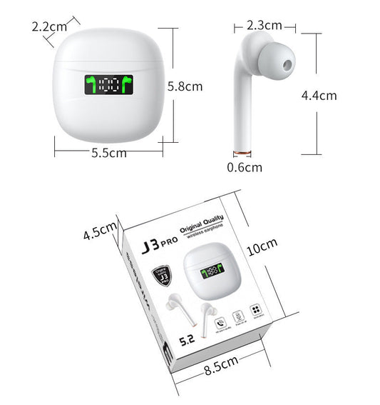 JMT-605386 Bluetooth Wireless In-Ear Headset with Digital Display and Voice Control
