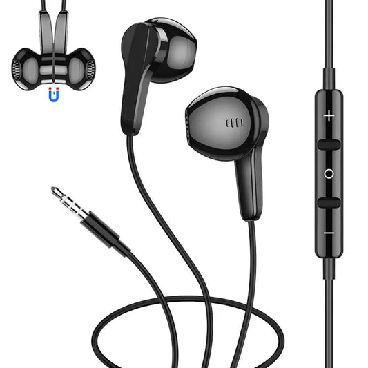 JMT-605386 Wired 3.5mm Earphones with Microphone and Super Bass for iPhone and Samsung Devices
