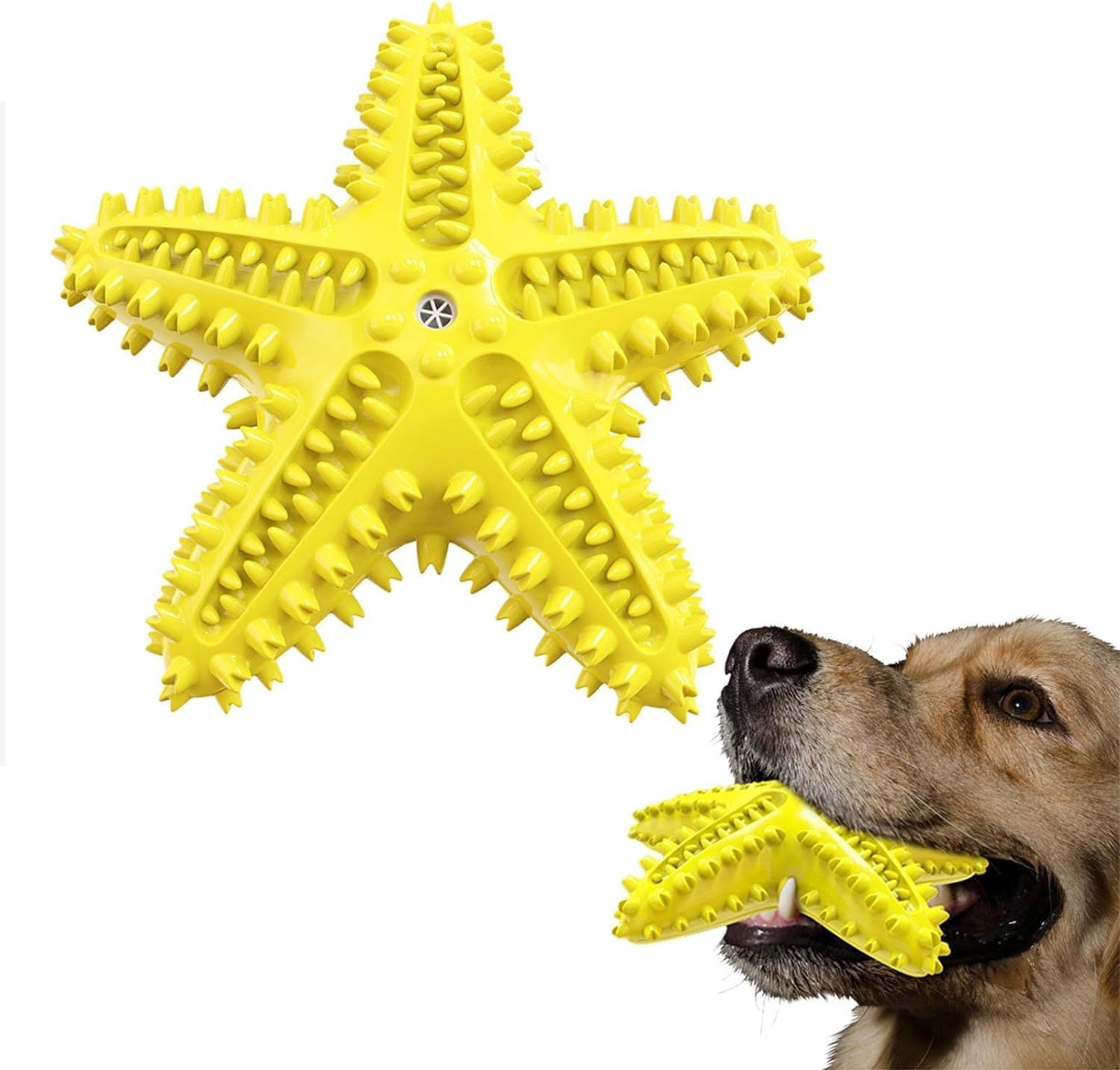 JMT-605706 Natural Toothbrush for Small and Medium Dogs - Starfish Design for Effective Teeth Cleaning