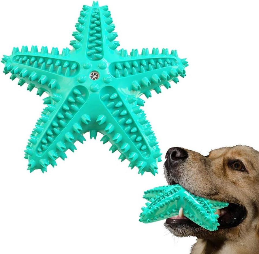 JMT-605706 Natural Toothbrush for Small and Medium Dogs - Starfish Design for Effective Teeth Cleaning