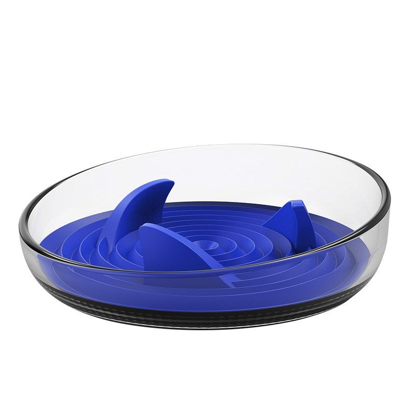 JMT-605898 Silicone Slow Feed Pet Bowl with AS Plastic Holder and TPR Silicone Base