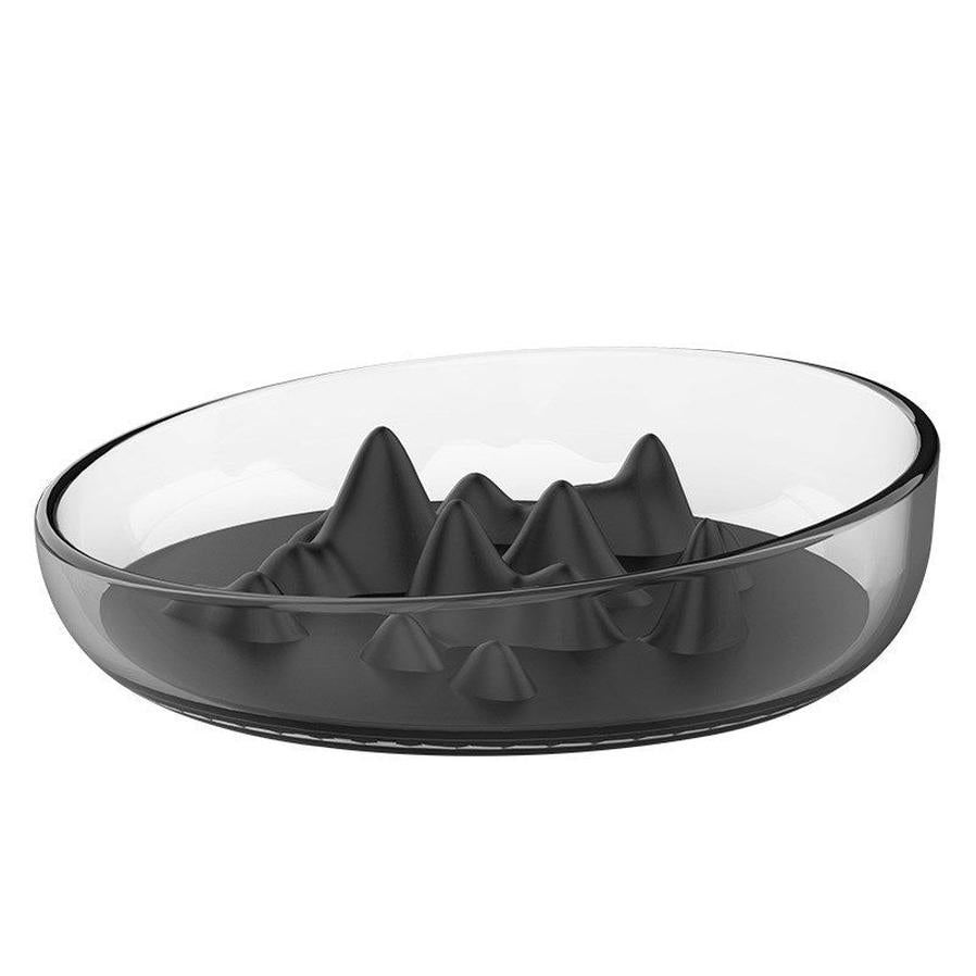 JMT-605898 Silicone Slow Feed Pet Bowl with AS Plastic Holder and TPR Silicone Base