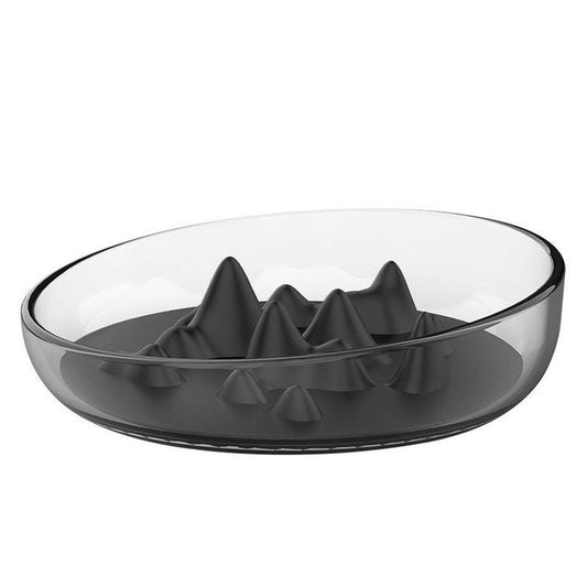 JMT-605898 Silicone Slow Feed Pet Bowl with AS Plastic Holder and TPR Silicone Base