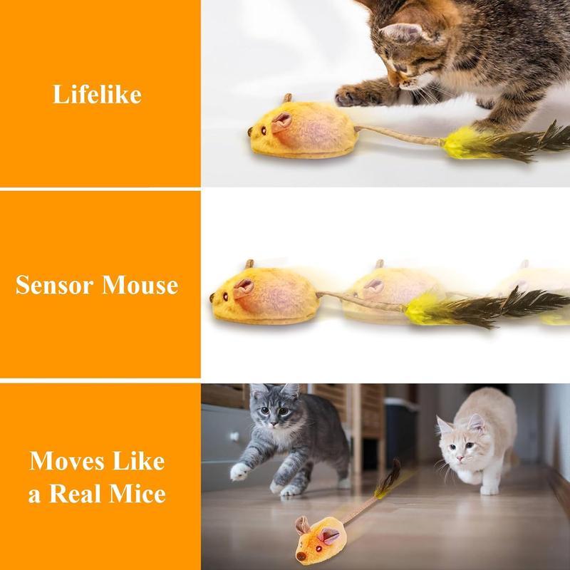 JMT-606026 Interactive LED Cat Mouse Toy with USB Rechargeable Battery, Automatic Movement and Chirping Sounds, Engaging for Indoor Play for All Cat Breeds