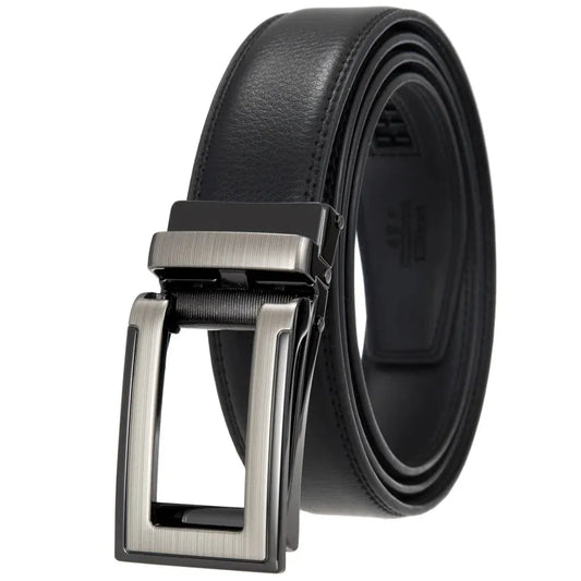 JMT-606474 Men's 3.0CM Cowhide Automatic Buckle Belt - Versatile Fashion Accessory