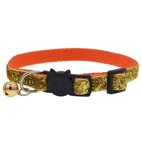 JMT-606538 Adjustable Colorful Cat Collar with Bell – Durable Nylon, Soft Texture, Available in Multiple Fish Scale Colors