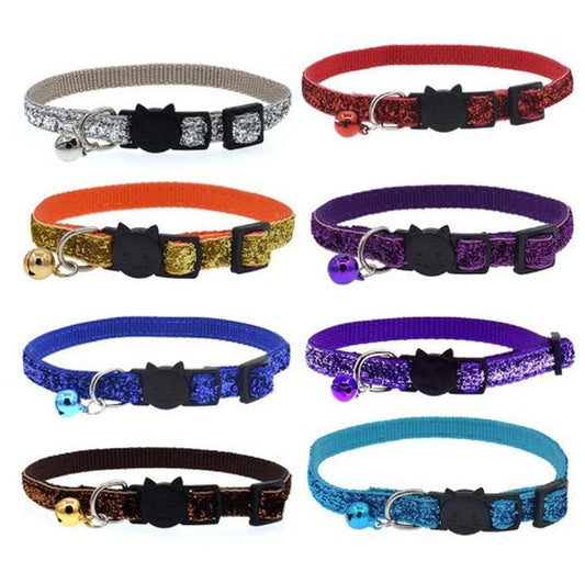 JMT-606538 Adjustable Colorful Cat Collar with Bell – Durable Nylon, Soft Texture, Available in Multiple Fish Scale Colors