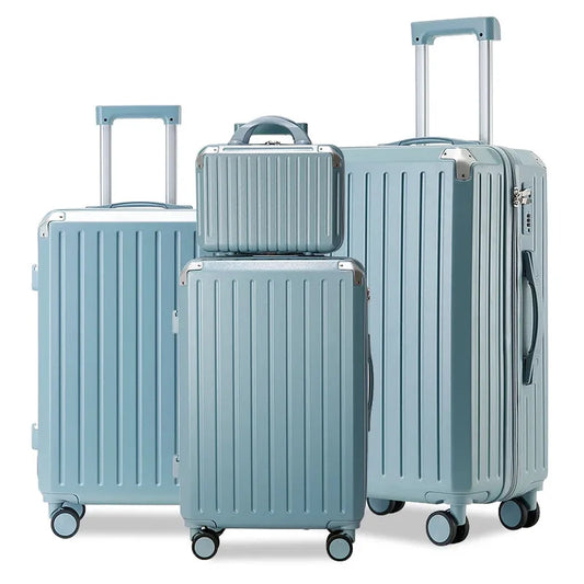JMT-606602 Large 14-Inch Rolling Tote with Three Compartments and Phone Holder, Part of Four-Piece Luggage Set (14, 20, 24, 28 Inches)