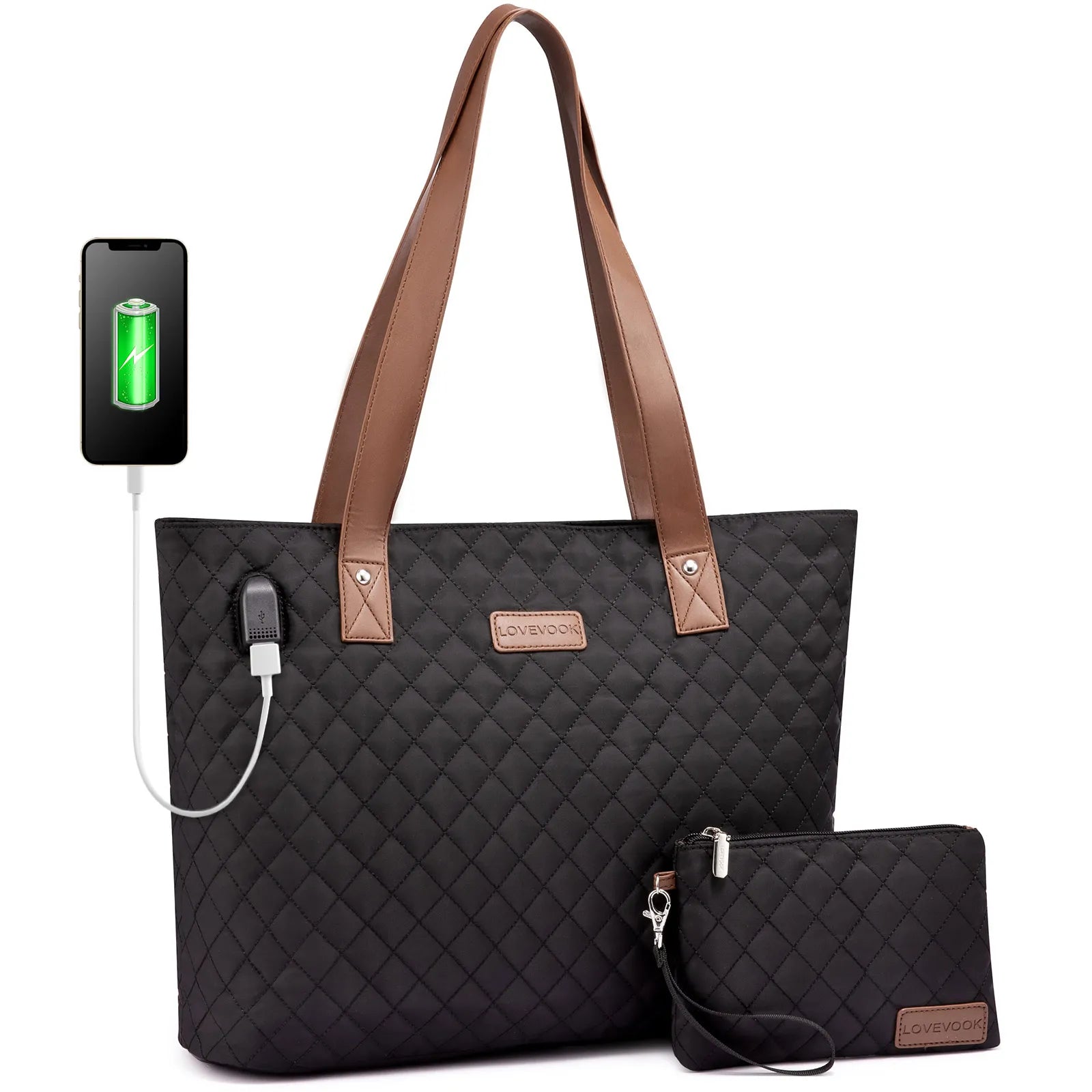JMT-606602 Multifunctional Oxford Shoulder Bags Set for 15.6in Laptop - Stylish Women's Tote Handbags