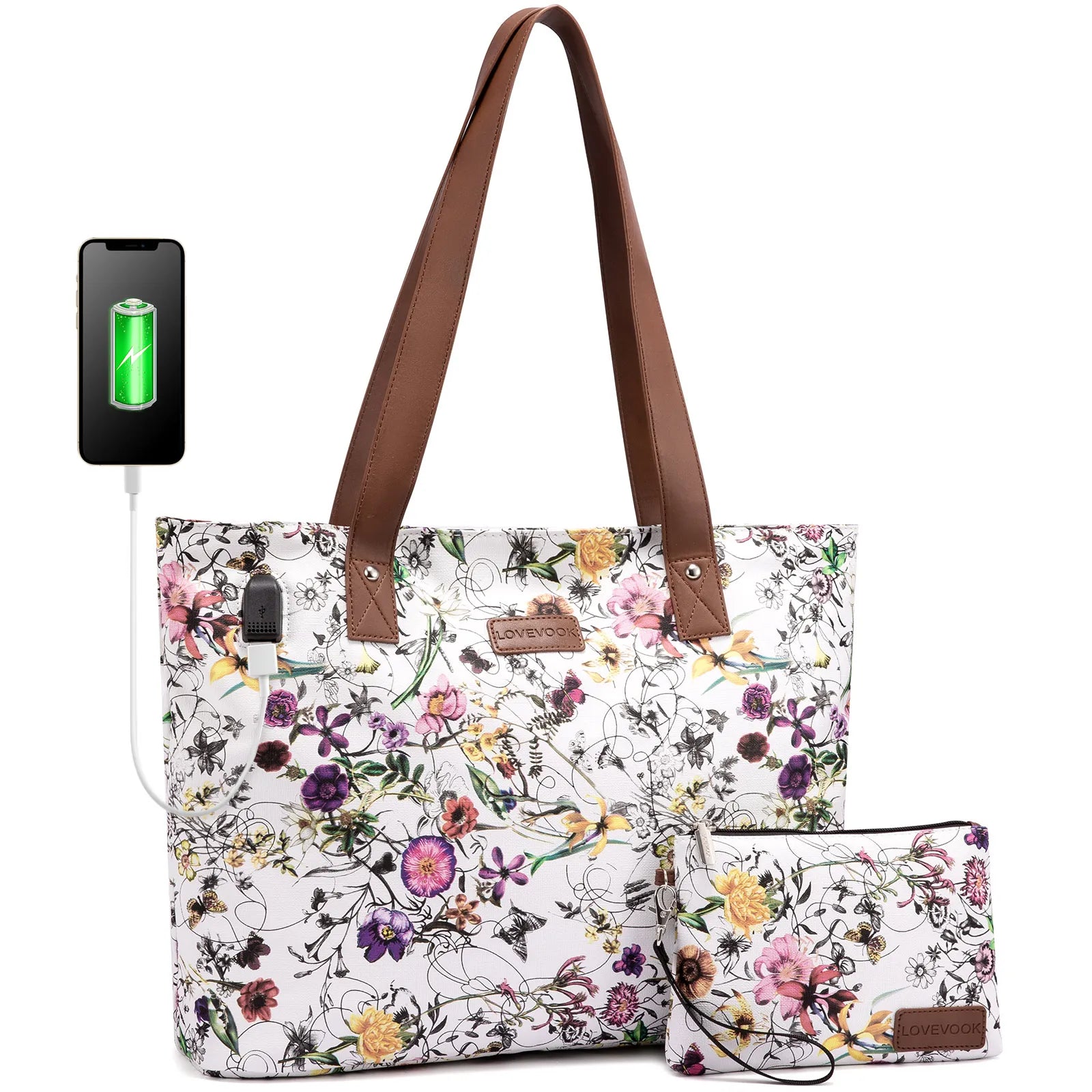 JMT-606602 Multifunctional Oxford Shoulder Bags Set for 15.6in Laptop - Stylish Women's Tote Handbags
