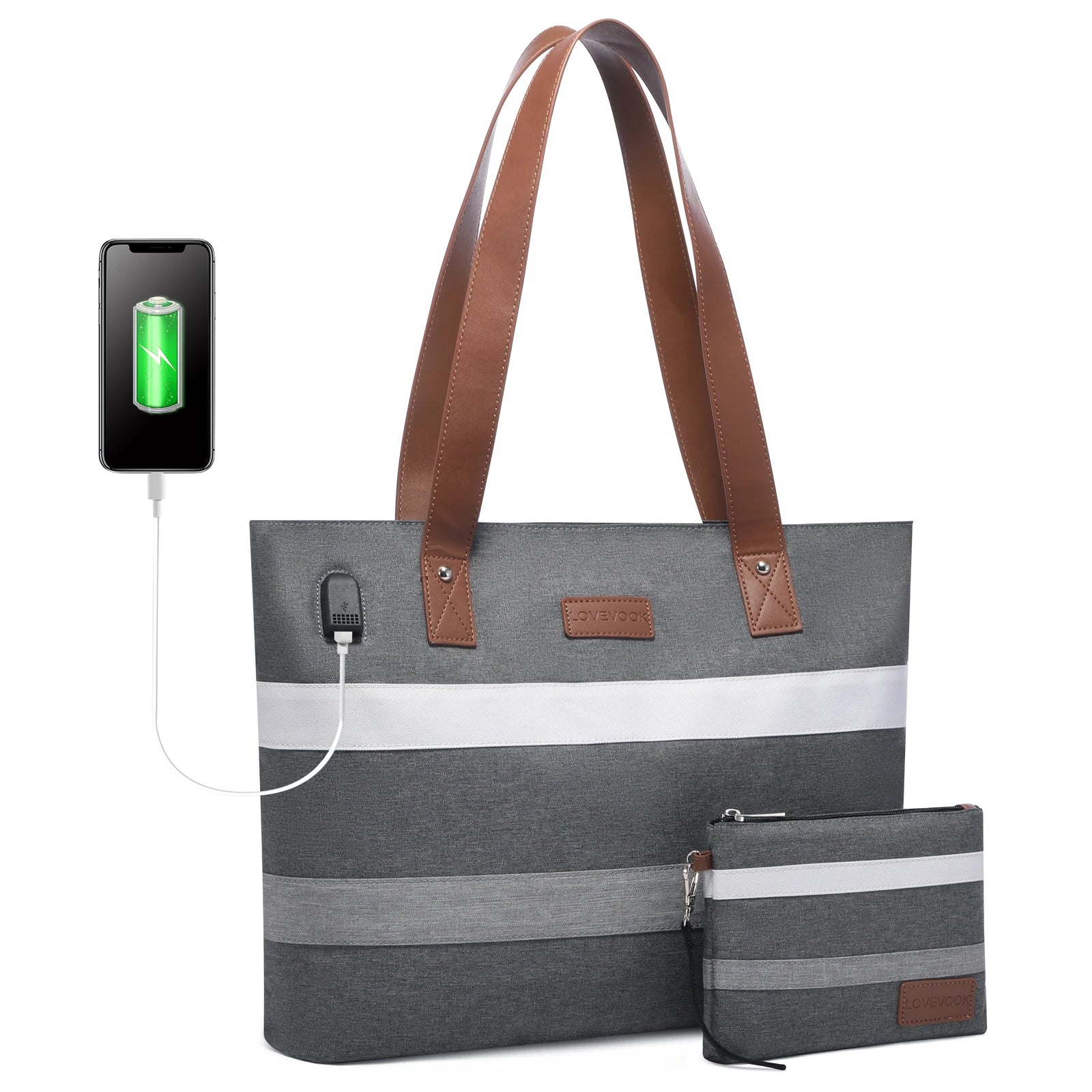 JMT-606602 Multifunctional Oxford Shoulder Bags Set for 15.6in Laptop - Stylish Women's Tote Handbags