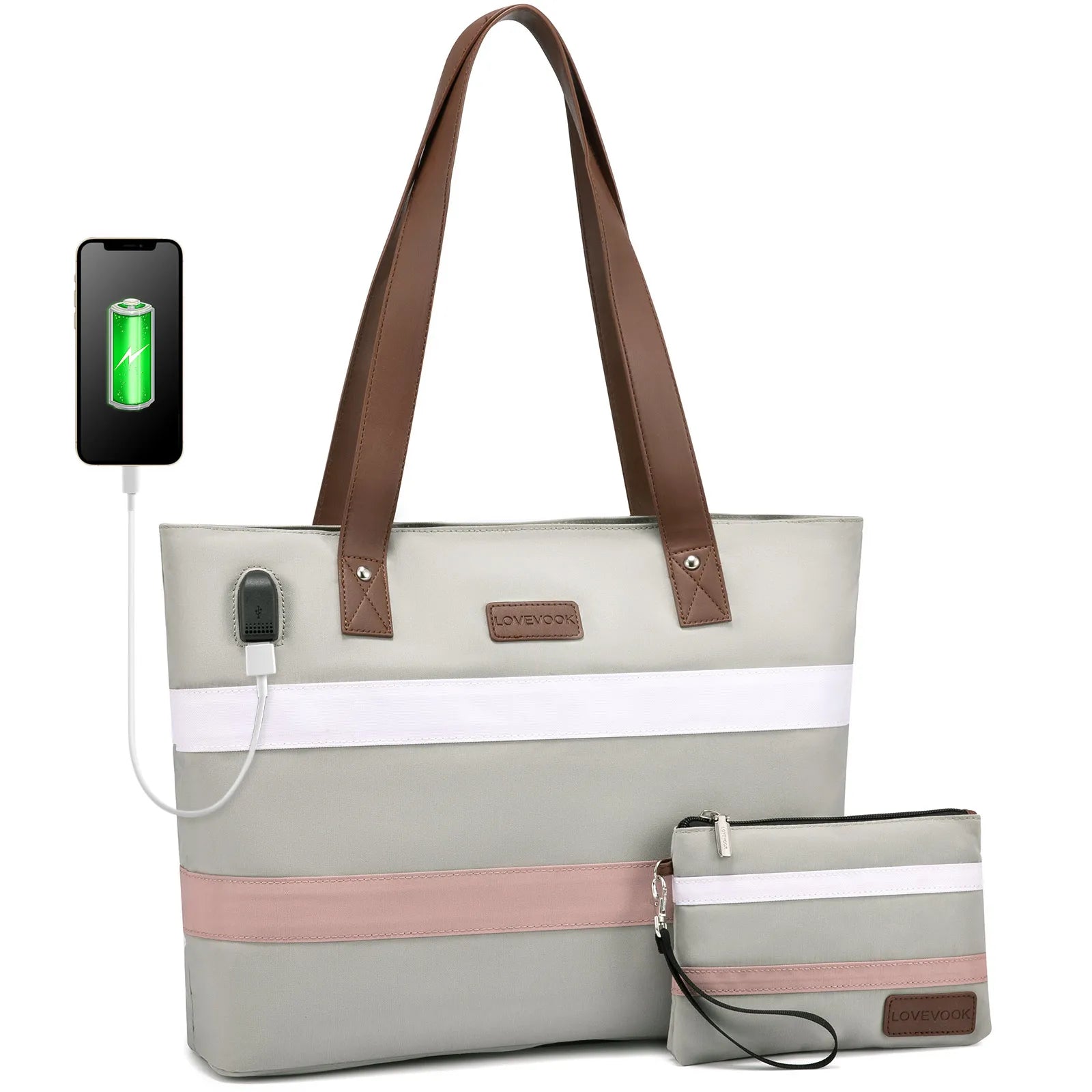 JMT-606602 Multifunctional Oxford Shoulder Bags Set for 15.6in Laptop - Stylish Women's Tote Handbags