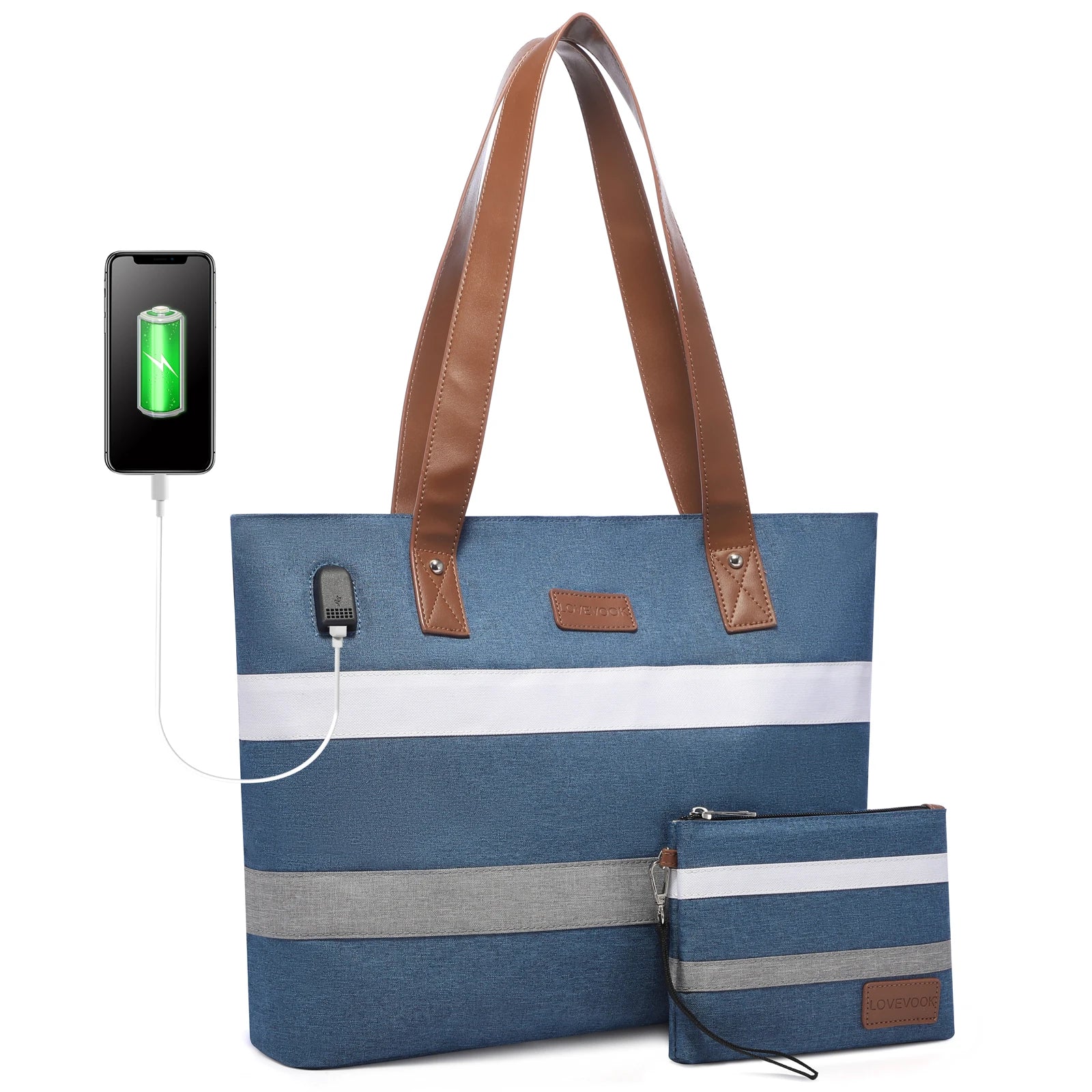 JMT-606602 Multifunctional Oxford Shoulder Bags Set for 15.6in Laptop - Stylish Women's Tote Handbags