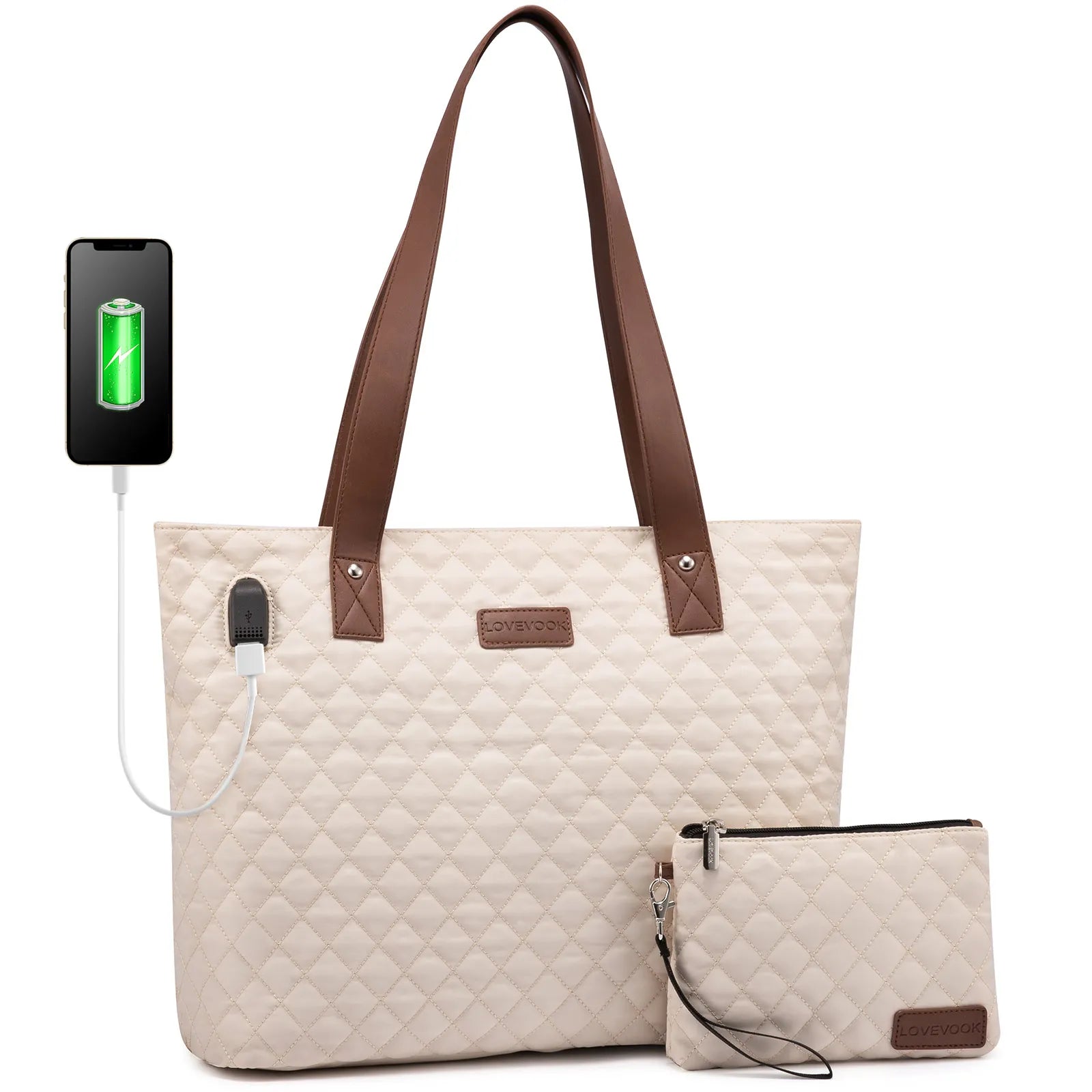 JMT-606602 Multifunctional Oxford Shoulder Bags Set for 15.6in Laptop - Stylish Women's Tote Handbags
