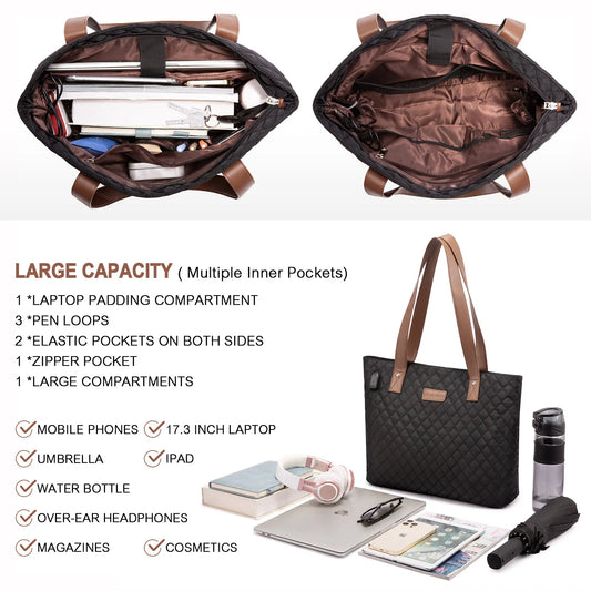 JMT-606602 Multifunctional Oxford Shoulder Bags Set for 15.6in Laptop - Stylish Women's Tote Handbags
