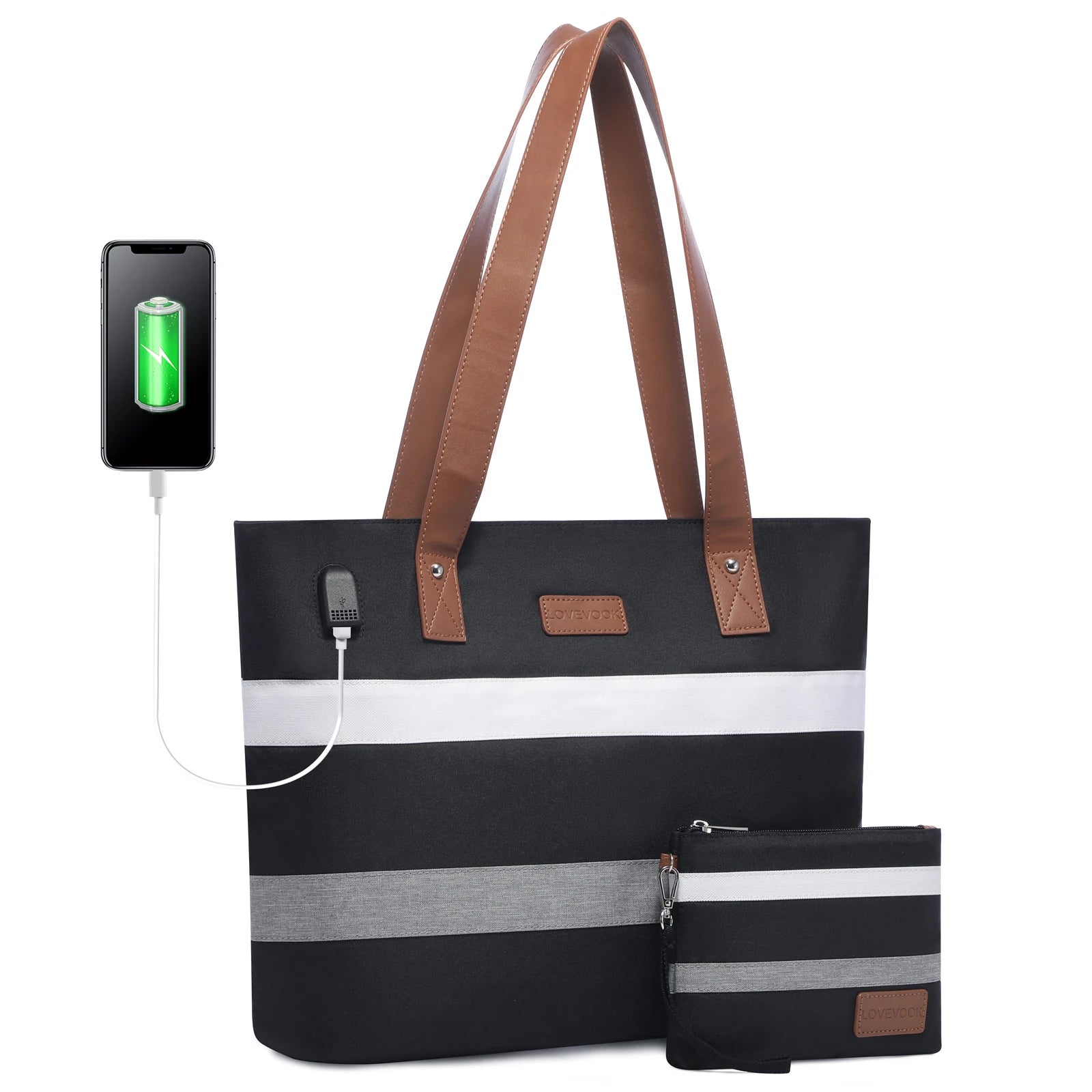 JMT-606602 Multifunctional Oxford Shoulder Bags Set for 15.6in Laptop - Stylish Women's Tote Handbags