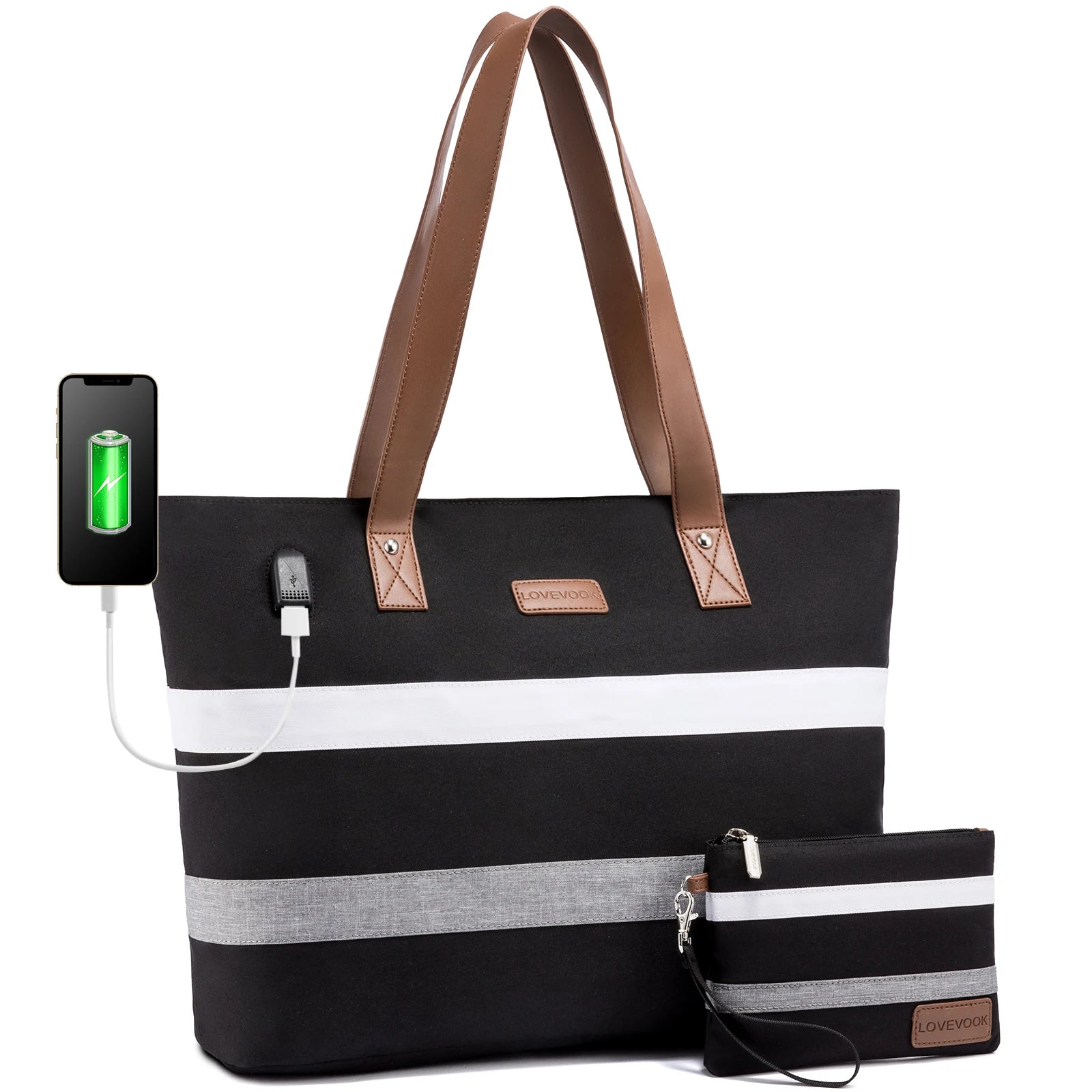 JMT-606602 Multifunctional Oxford Shoulder Bags Set for 15.6in Laptop - Stylish Women's Tote Handbags