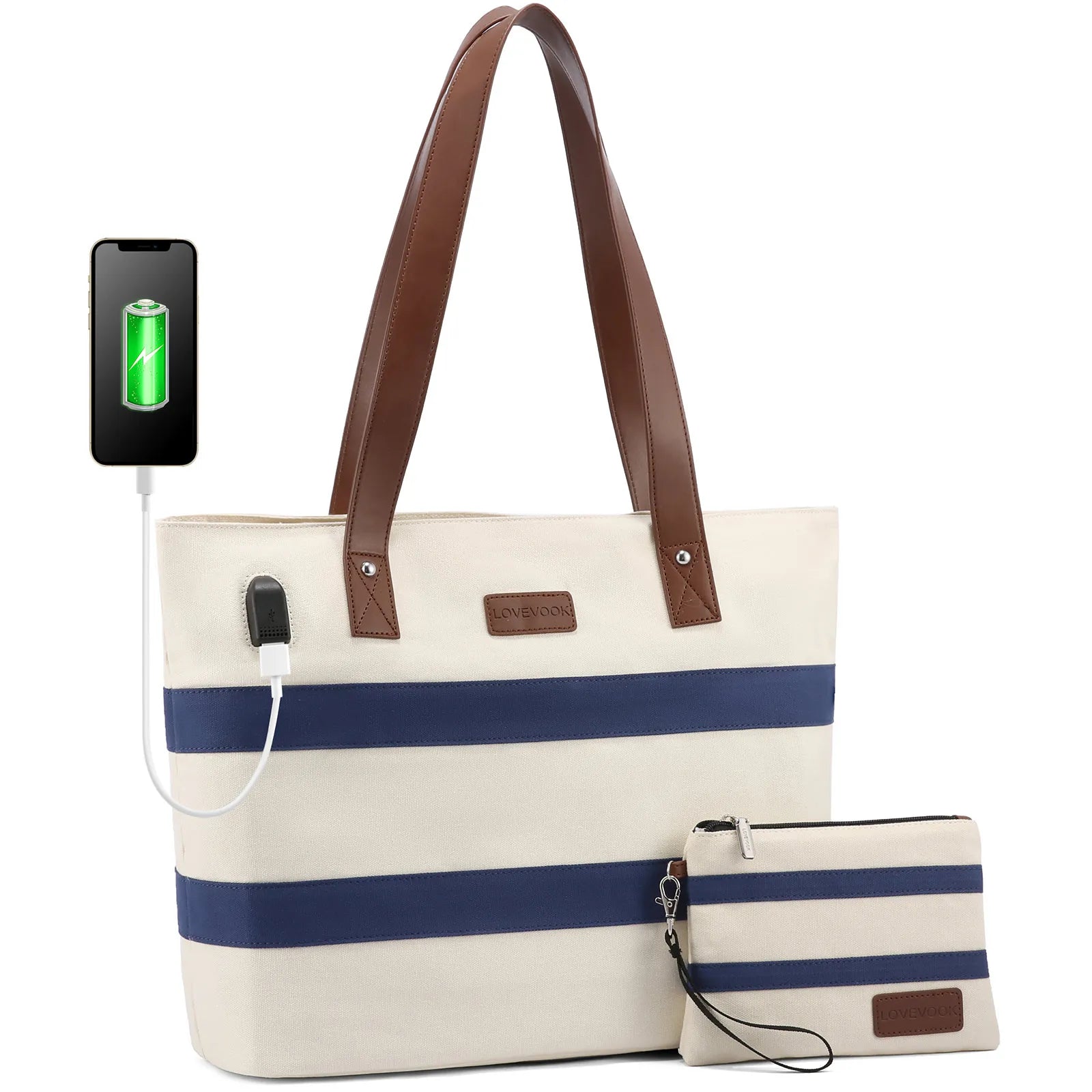 JMT-606602 Multifunctional Oxford Shoulder Bags Set for 15.6in Laptop - Stylish Women's Tote Handbags