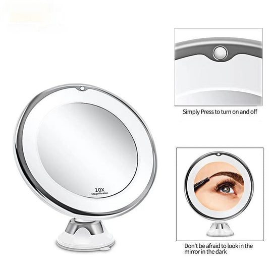JMT-606858 LED Make-Up Mirror with Bright Supplement Light, Portable Plastic Design, 17.5 x 21cm, Casual Style