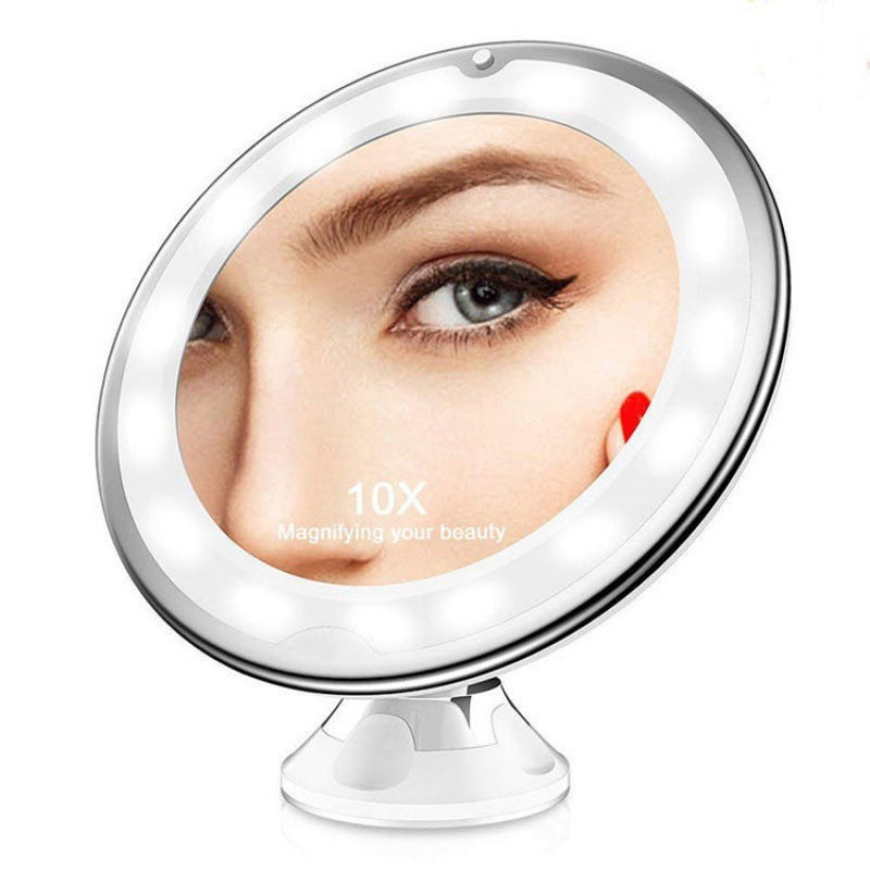 JMT-606858 LED Make-Up Mirror with Bright Supplement Light, Portable Plastic Design, 17.5 x 21cm, Casual Style