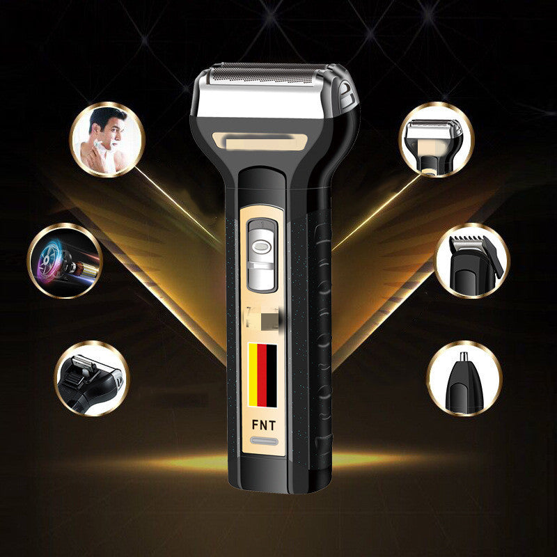 JMT-607114 Three-in-One Electric Shaver with Reciprocating Heads, ABS and PC Material, Easy Clean Design