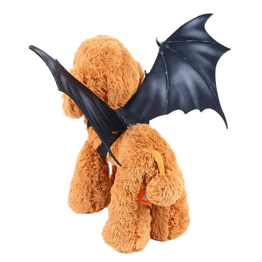 JMT-607498 Halloween Ghost Pet Wings Costume for Dogs and Cats - Black Fabric, Available in Large, Medium, Small Sizes