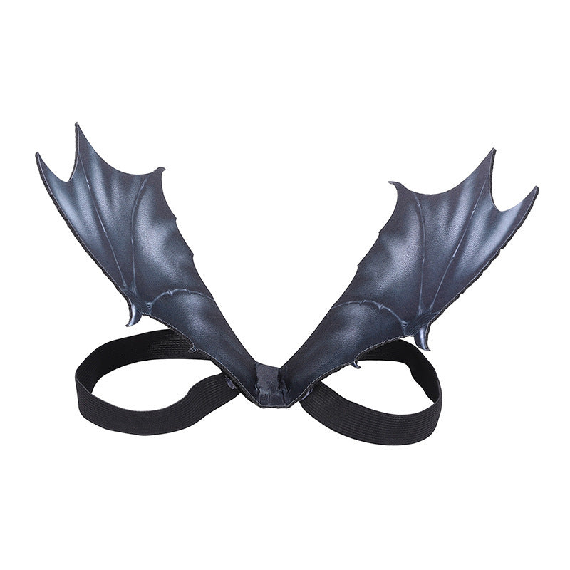 JMT-607498 Halloween Ghost Pet Wings Costume for Dogs and Cats - Black Fabric, Available in Large, Medium, Small Sizes