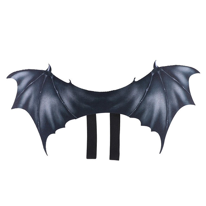 JMT-607498 Halloween Ghost Pet Wings Costume for Dogs and Cats - Black Fabric, Available in Large, Medium, Small Sizes