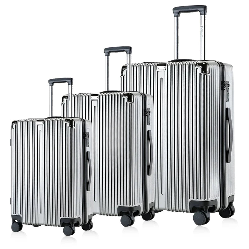 JMT-608074 Emerald Green 3-Piece Leather Luggage Set - 20 Inch Carry-On Suitcase with Extra Large Wheels
