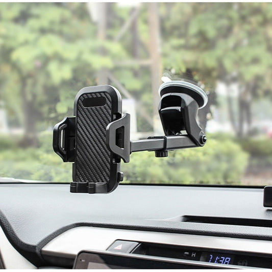 JMT-609034 Carbon Fiber Texture Suction Cup Phone Holder for Cars and Desktops
