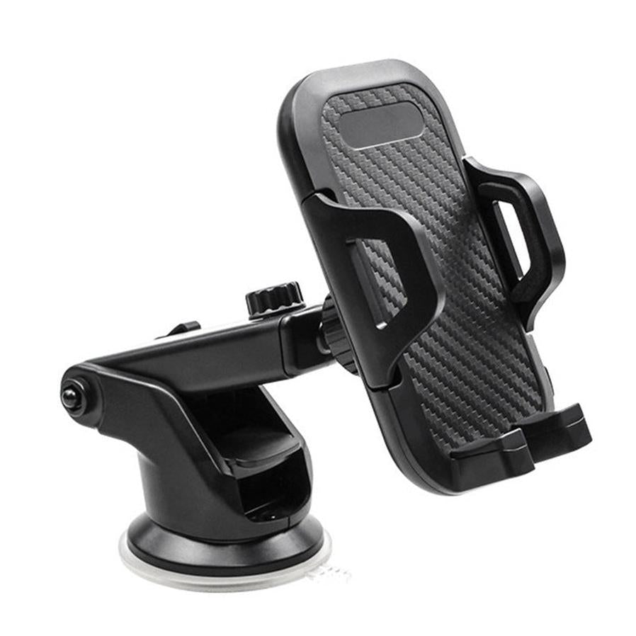 JMT-609034 Carbon Fiber Texture Suction Cup Phone Holder for Cars and Desktops