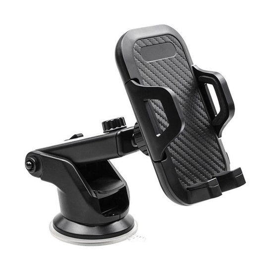 JMT-609034 Carbon Fiber Texture Suction Cup Phone Holder for Cars and Desktops