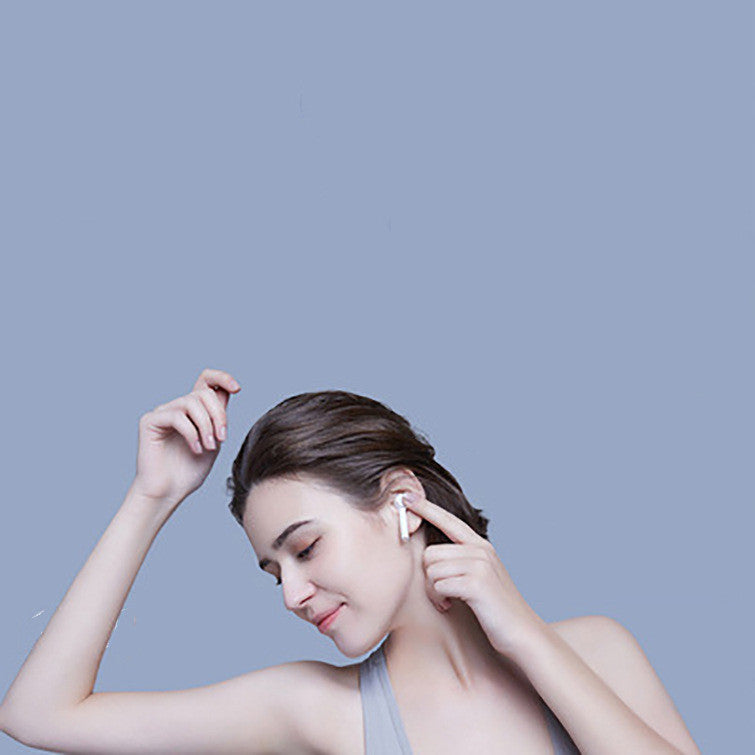 JMT-609162 White Wireless Mini Sports Headset with Voice Control and Call Function