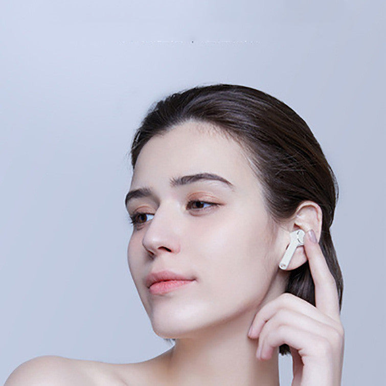 JMT-609162 White Wireless Mini Sports Headset with Voice Control and Call Function